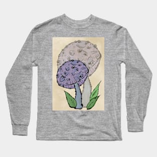 Purple Abstract Mushroom, Classy And Cool Long Sleeve T-Shirt